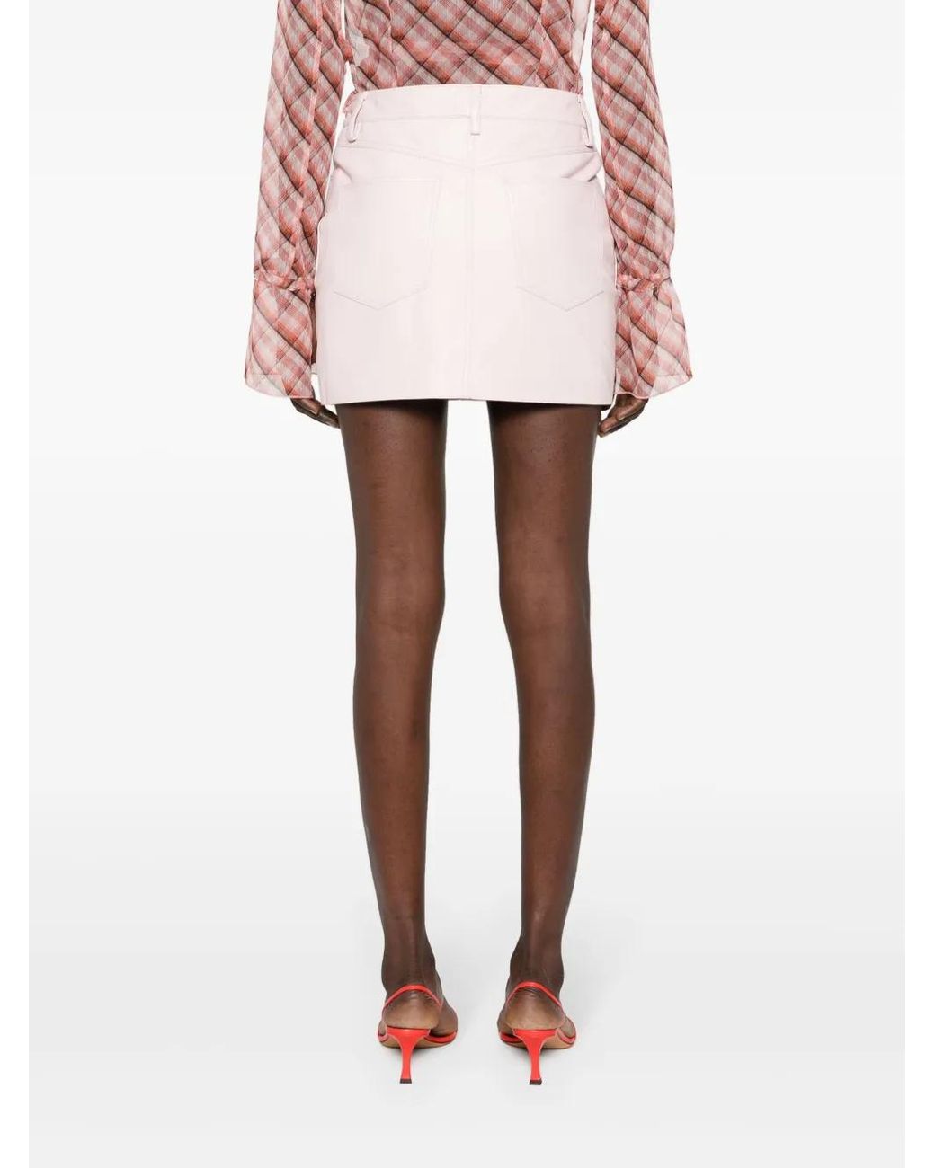 Remain Pink Leather Mini Skirt