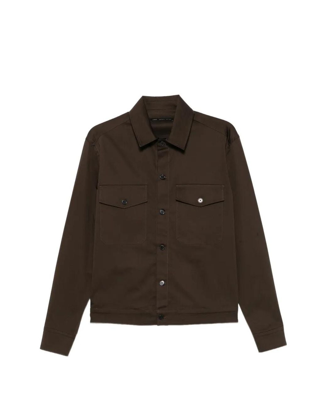 Low Brand Brown Button-Up Pocket-Detail Shirt for men
