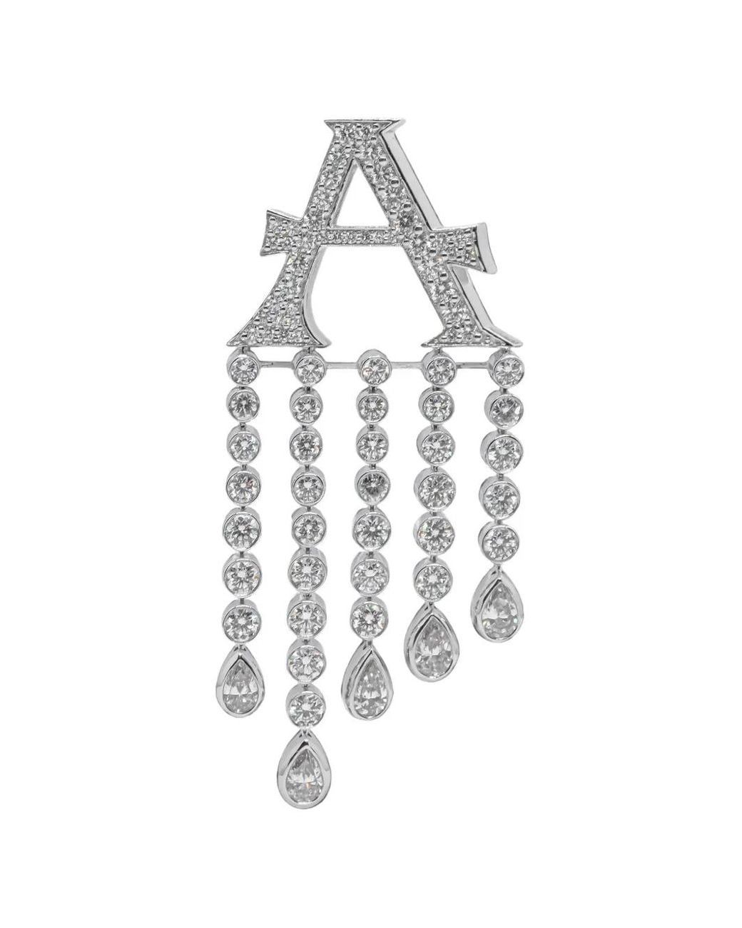 Ashna Mehta White Diamond Waterfall Initial Bag Charm