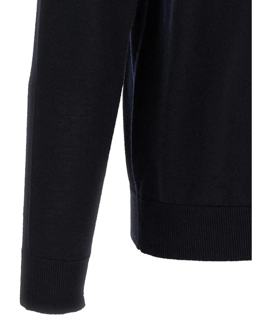 Lazare Studio Blue Mock-Neck Wool Sweater for men