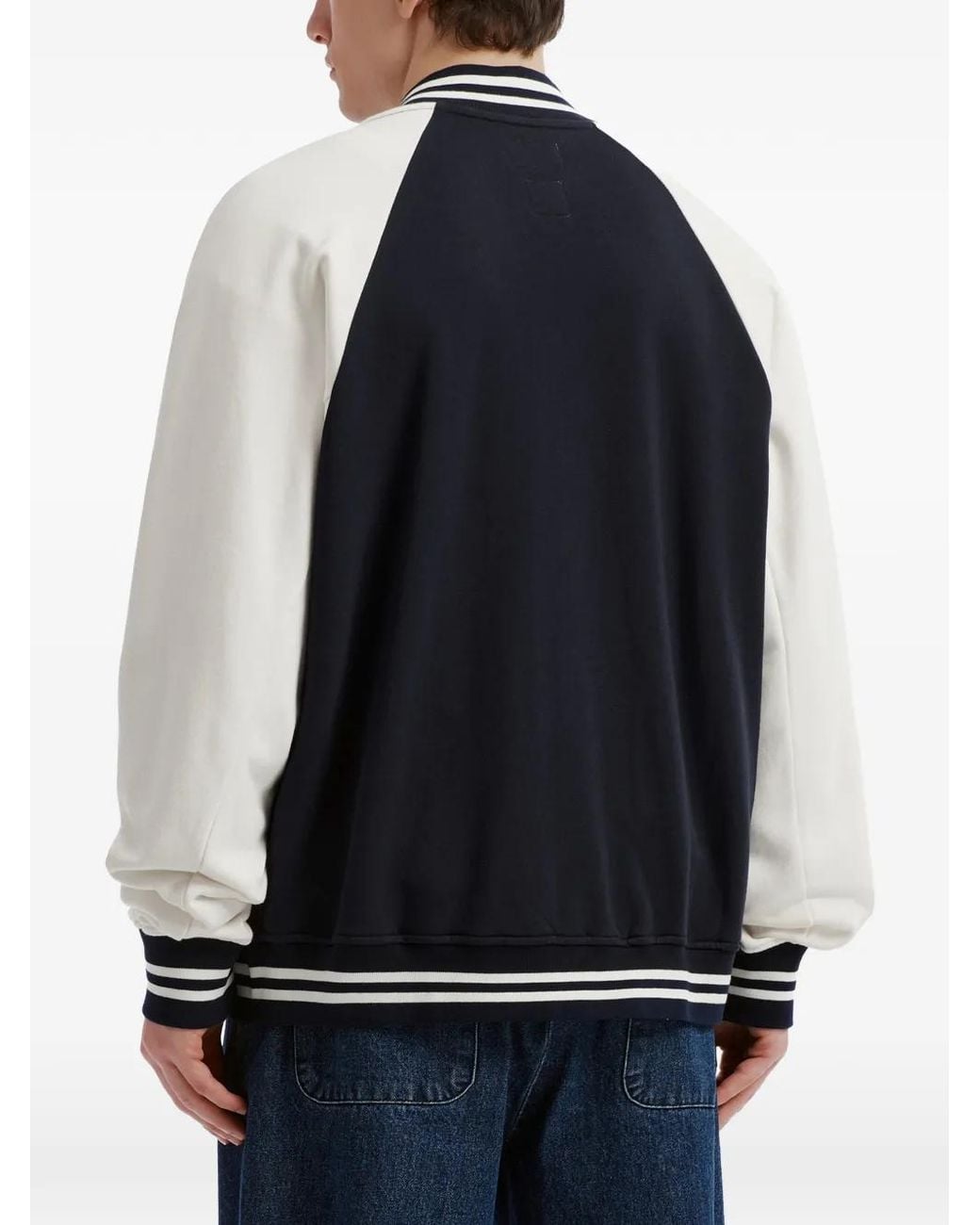 Izzue Blue Logo-Patch Raglan-Sleeve Sweatshirt for men