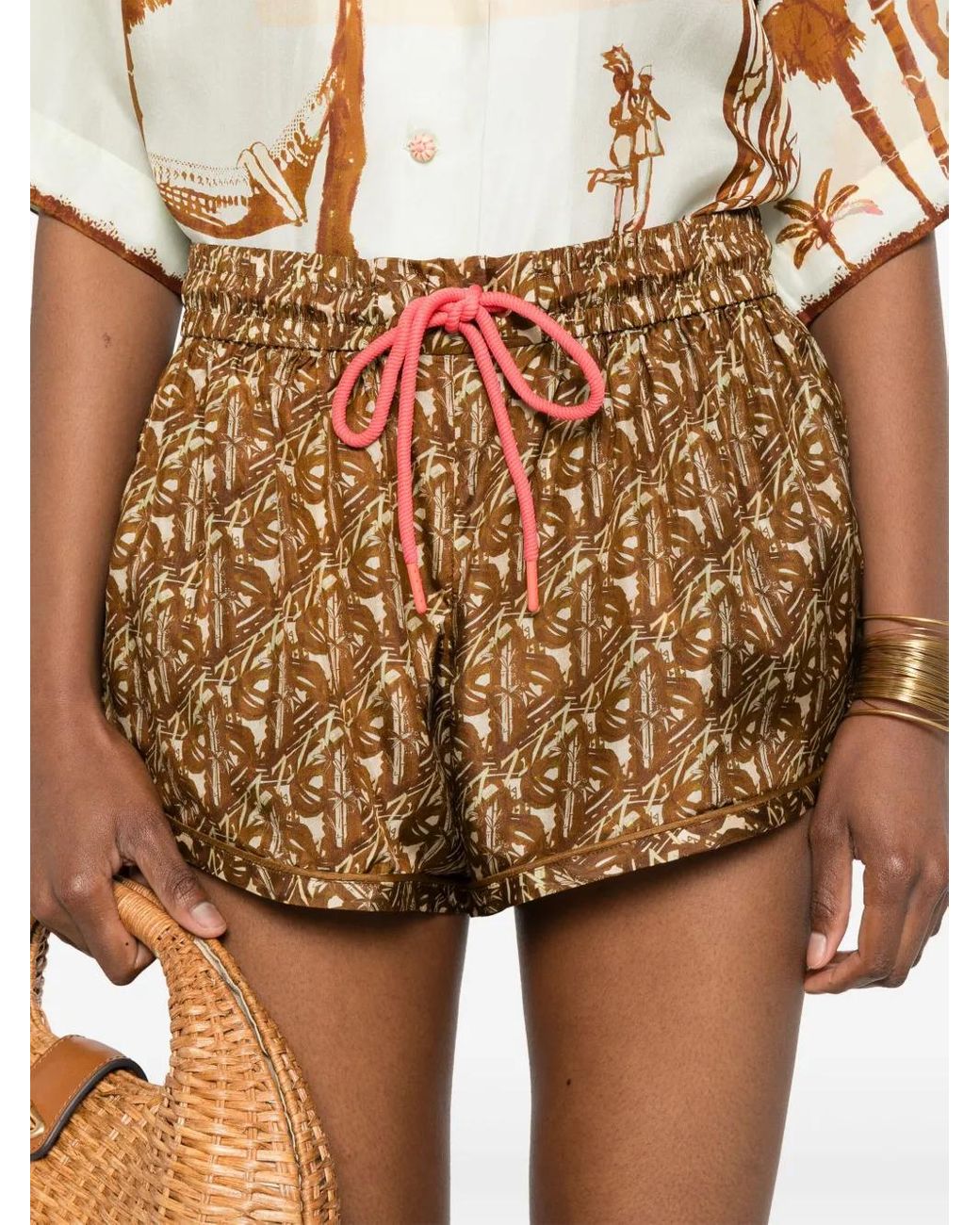 Zimmermann Brown Silk Shorts