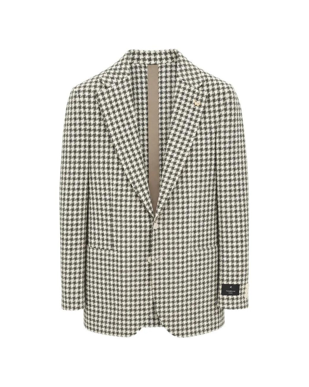 Tombolini Gray Houndstooth-Pattern Blazer for men