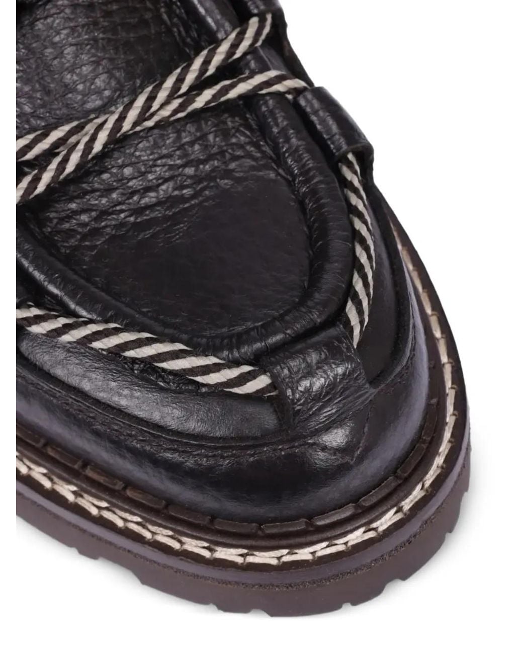 Doucal's Black Grained-Leather Panelled Boots for men