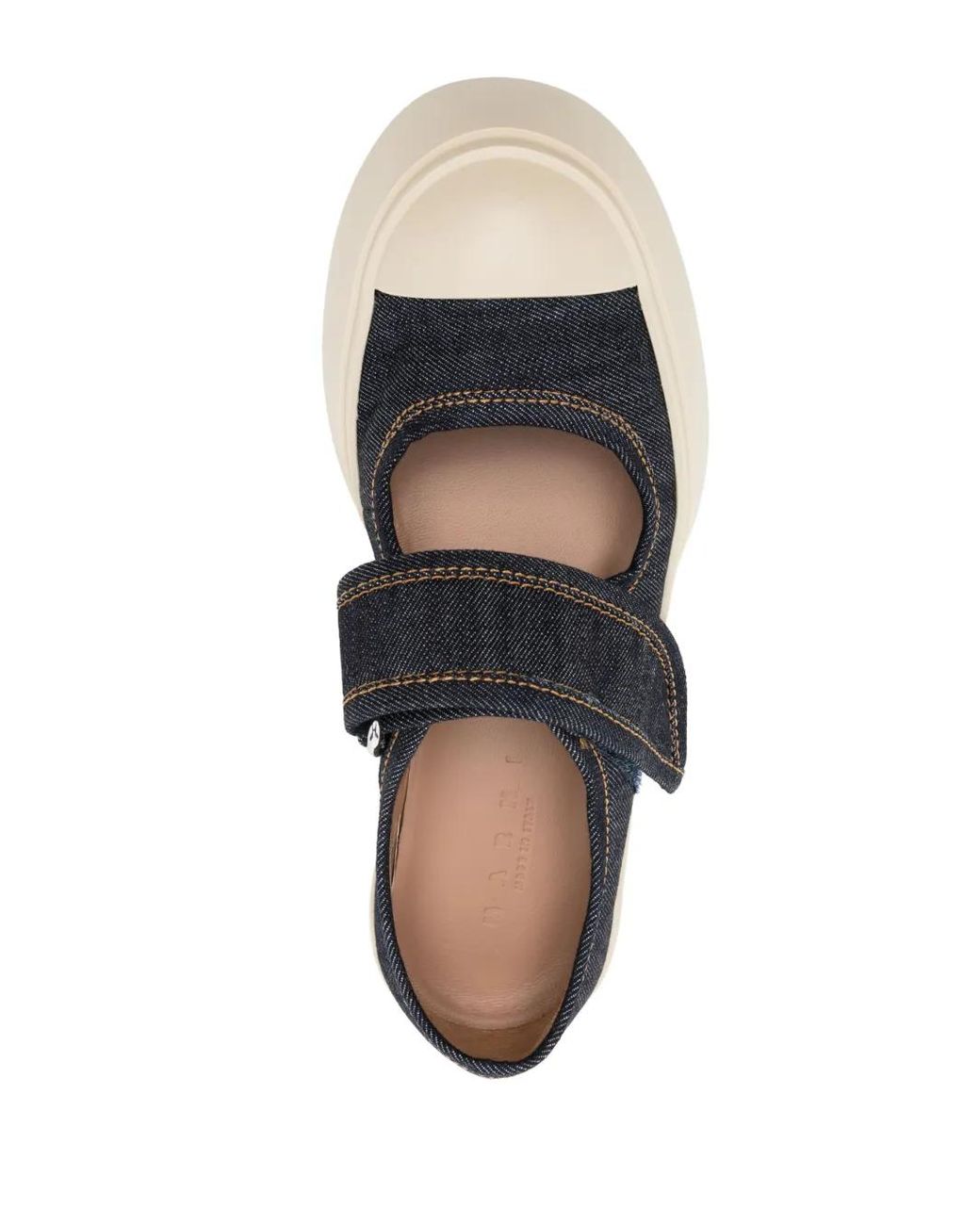 Marni White Denim Mary Jane Sneakers