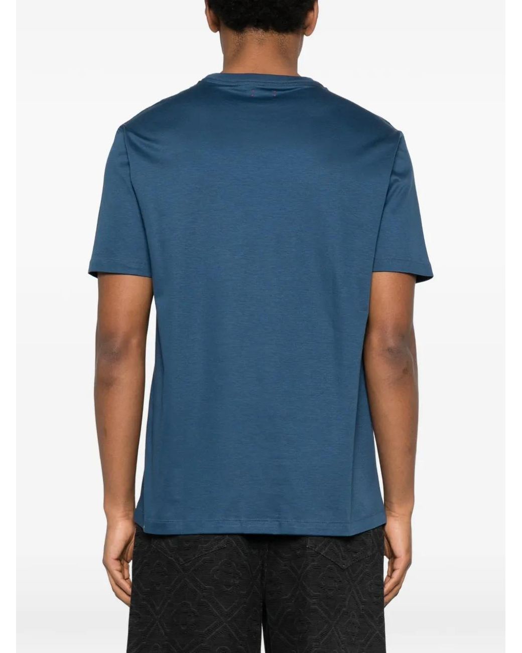 Kiton Blue Crew-Neck T-Shirt for men