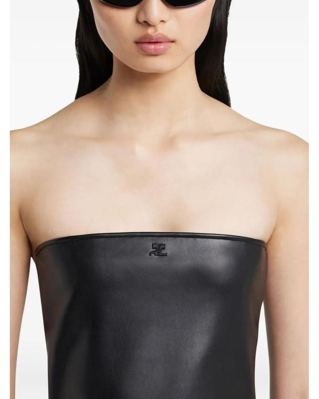 Courreges Black Strapless Short Dress