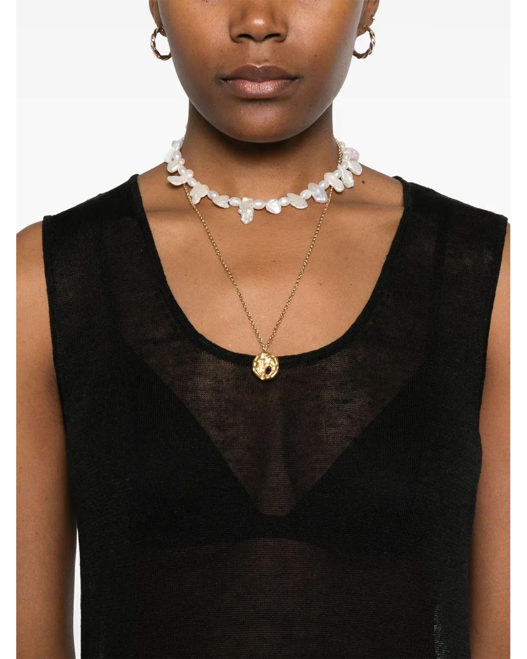 P.A.R.O.S.H. Black Fine-Knit Tank Top