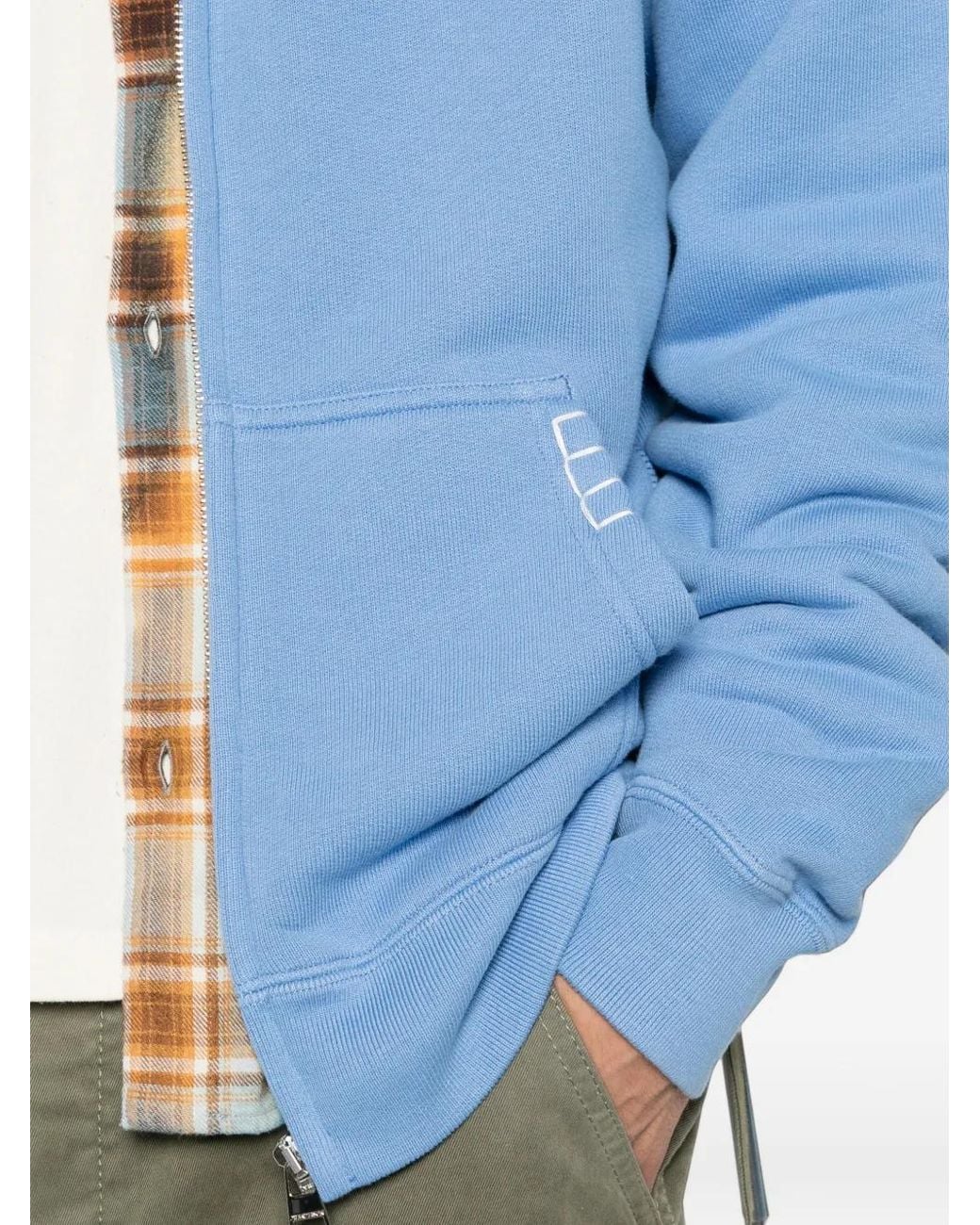 J.W. Anderson Blue Logo-Embroidered Zip-Up Hoodie for men