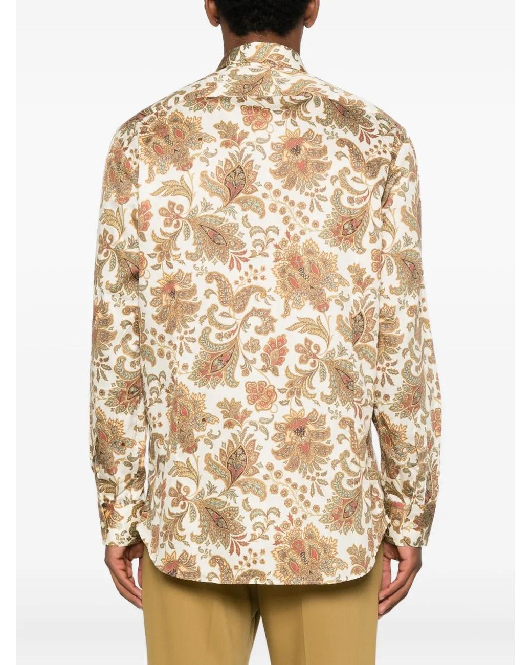 Etro Natural Paisley-Print Cotton Shirt for men