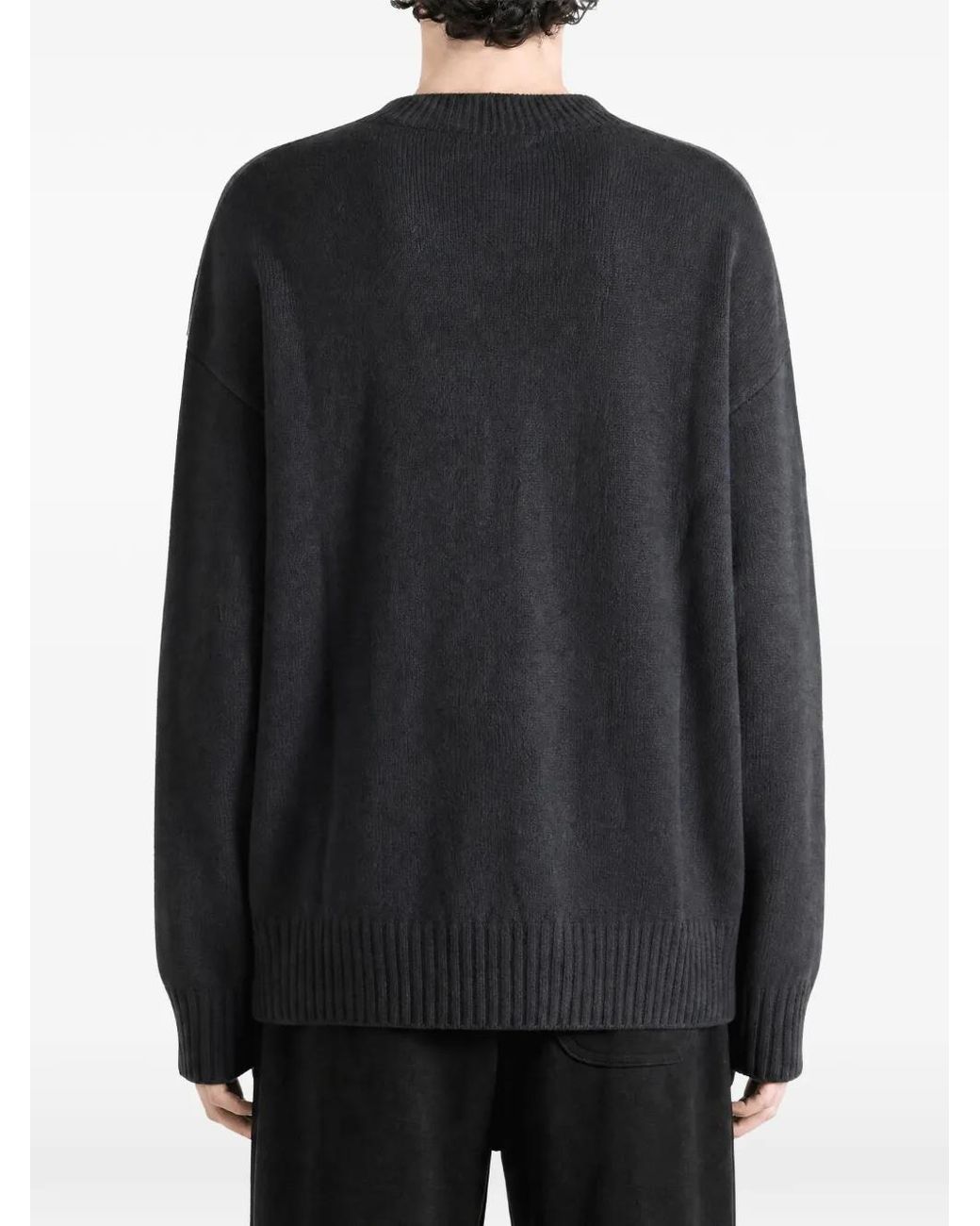 Margaret Howell Black Asphalt Crew-Neck Sweater for men