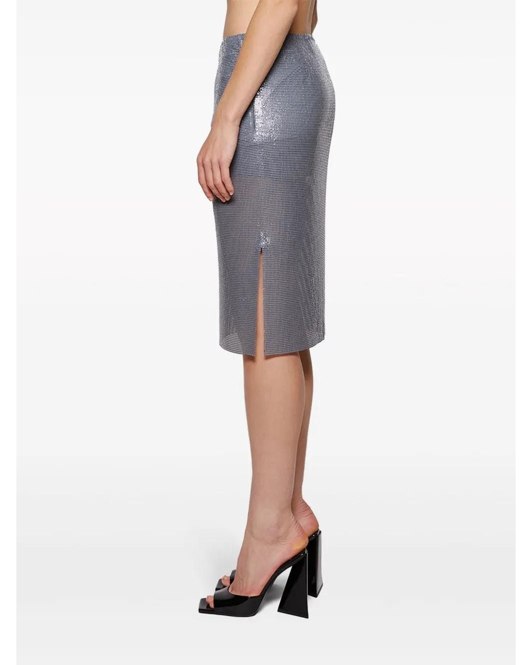 Christopher Esber Blue Viva Mesh Midi Skirt