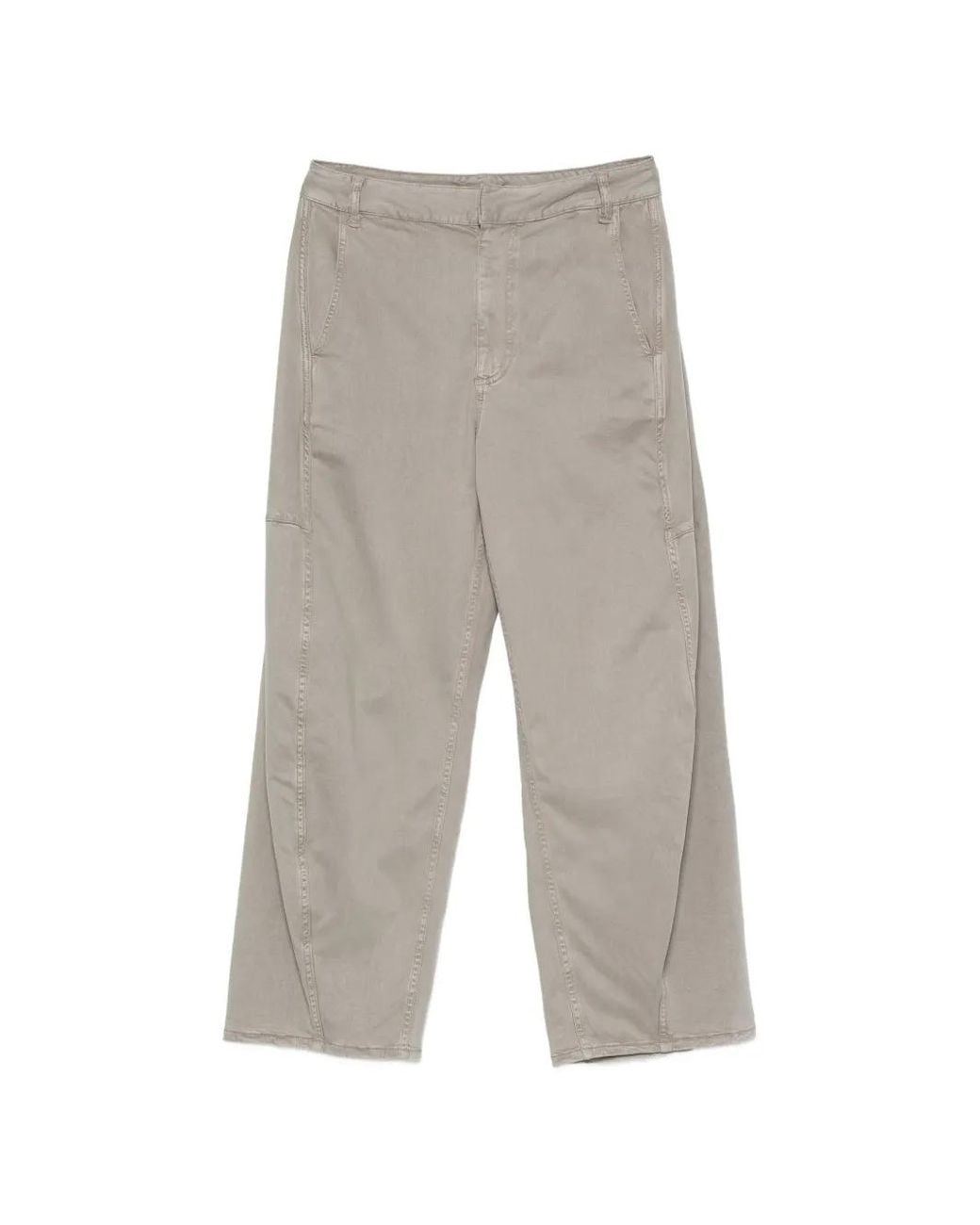 Tibi Gray Garment-Dyed Stretch-Twill Trousers
