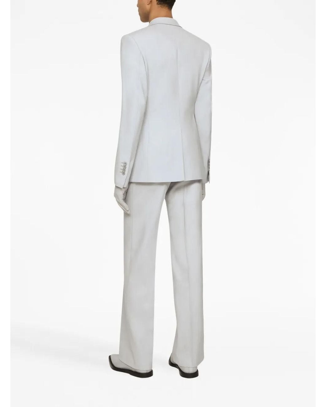 Dolce & Gabbana Gray Single-Breasted Wool Blazer for men