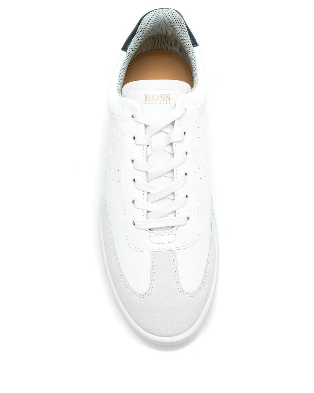 hugo boss white leather sneakers