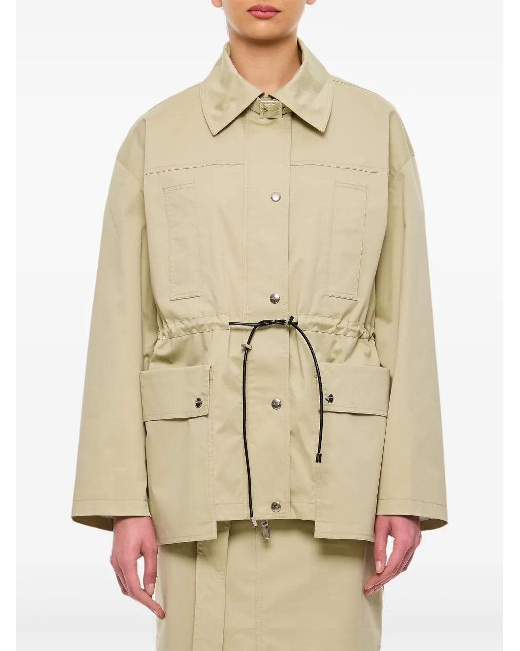 Halfboy Parka Met Trekkoordtaille in het Natural