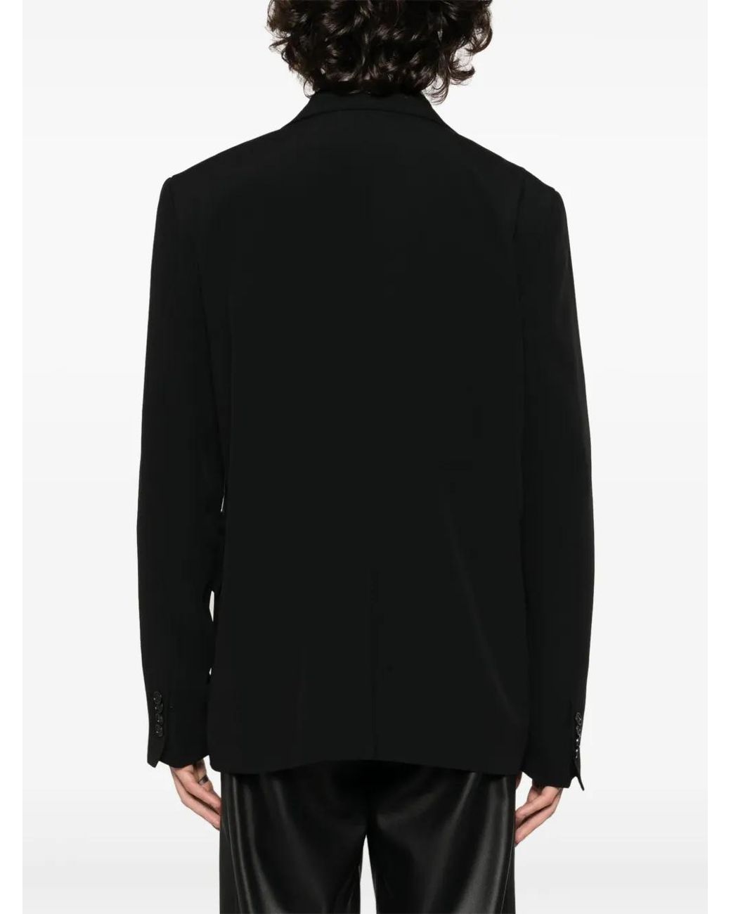 Gcds Black Graffiti-Print Silk Blazer
