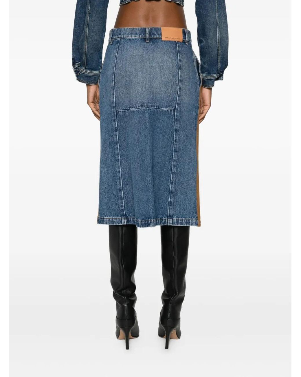 Stella McCartney Blue Panelled Midi Skirt