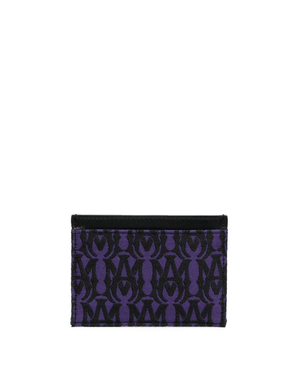 Amiri Blue Monogram-Print Leather Cardholder for men