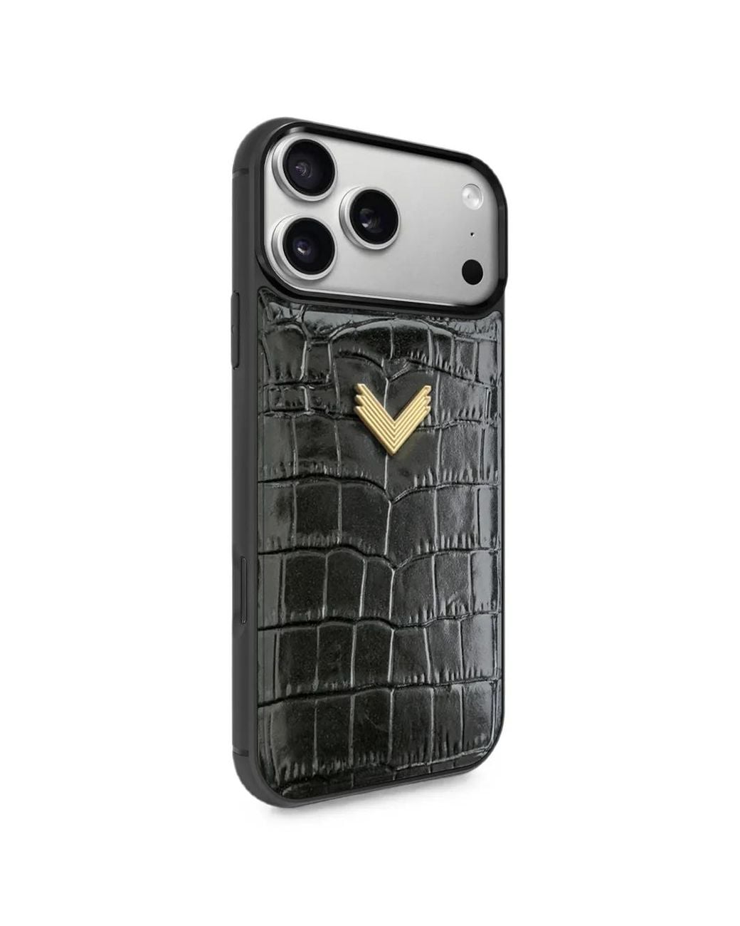 Velante Black Croc-Embossed Leather Iphone 18 Pro Max Phone Case
