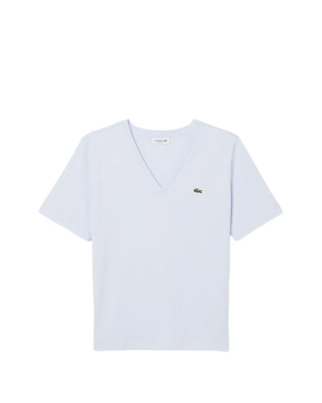 Lacoste White Relaxed Fit Soft Cotton V-Neck T-Shirt
