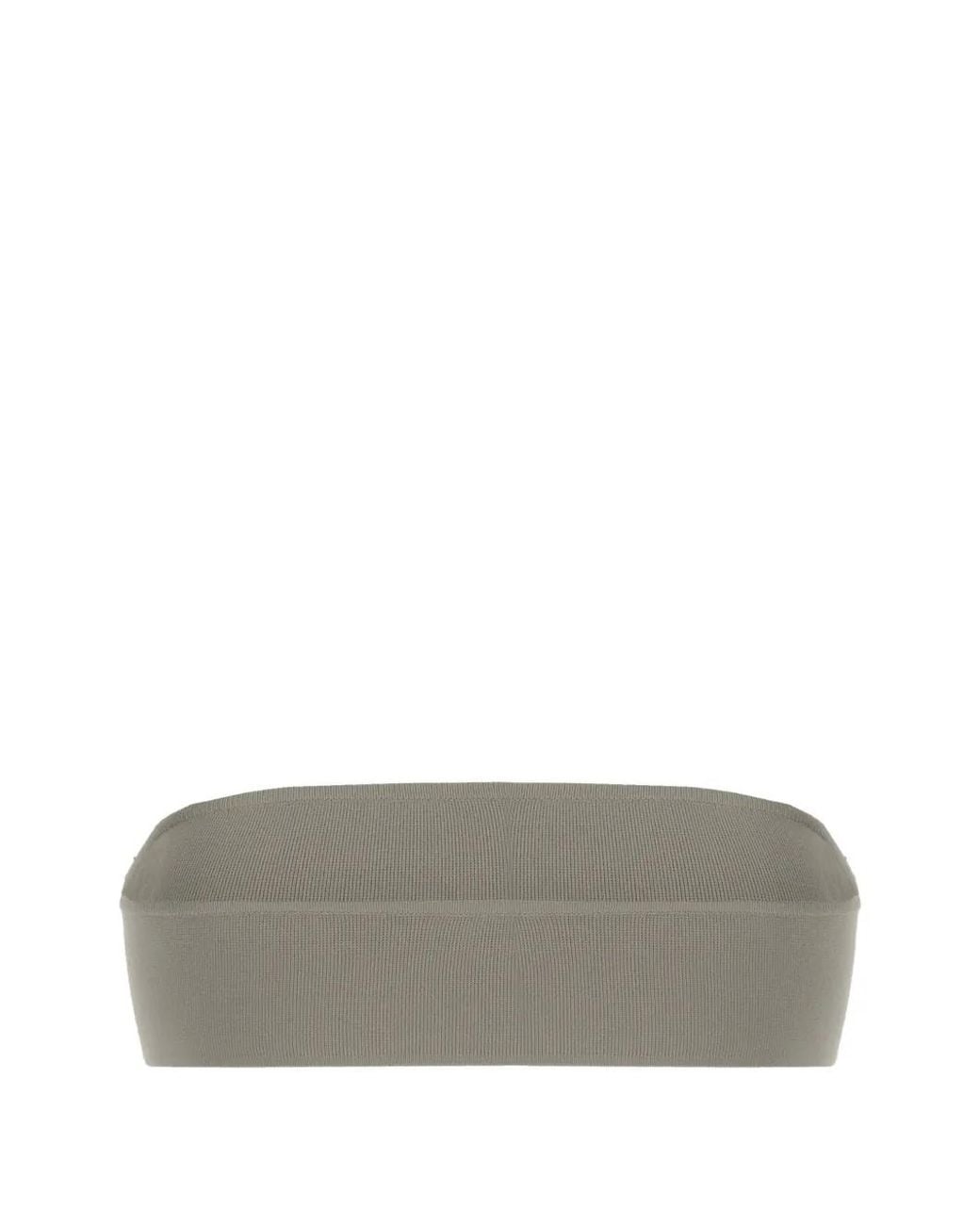 Max Mara Gray Ribbed-Knit Bandeau Top