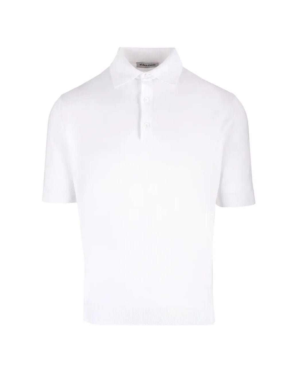 Al Duca D'aosta White Ribbed-Trim Polo Shirt for men