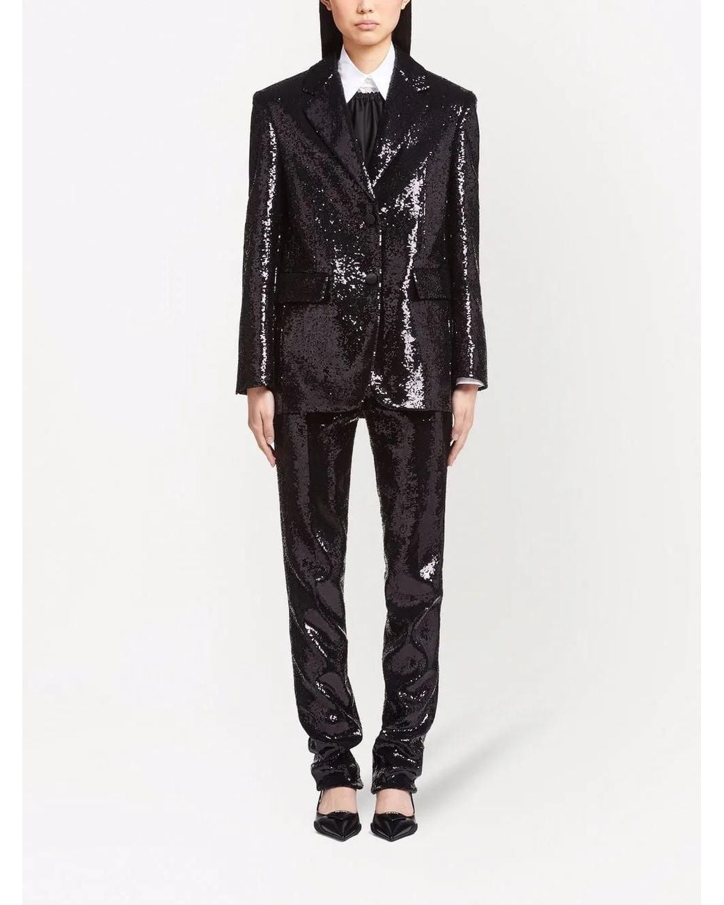 Prada Black Sequin-Embellished Blazer