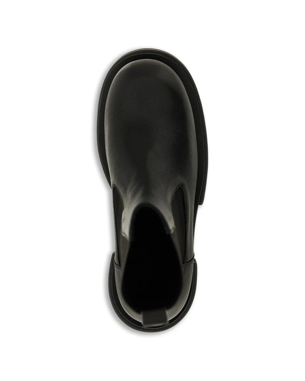 Rick Owens Black Beetle Bogun Leather Chelsea Boots for men