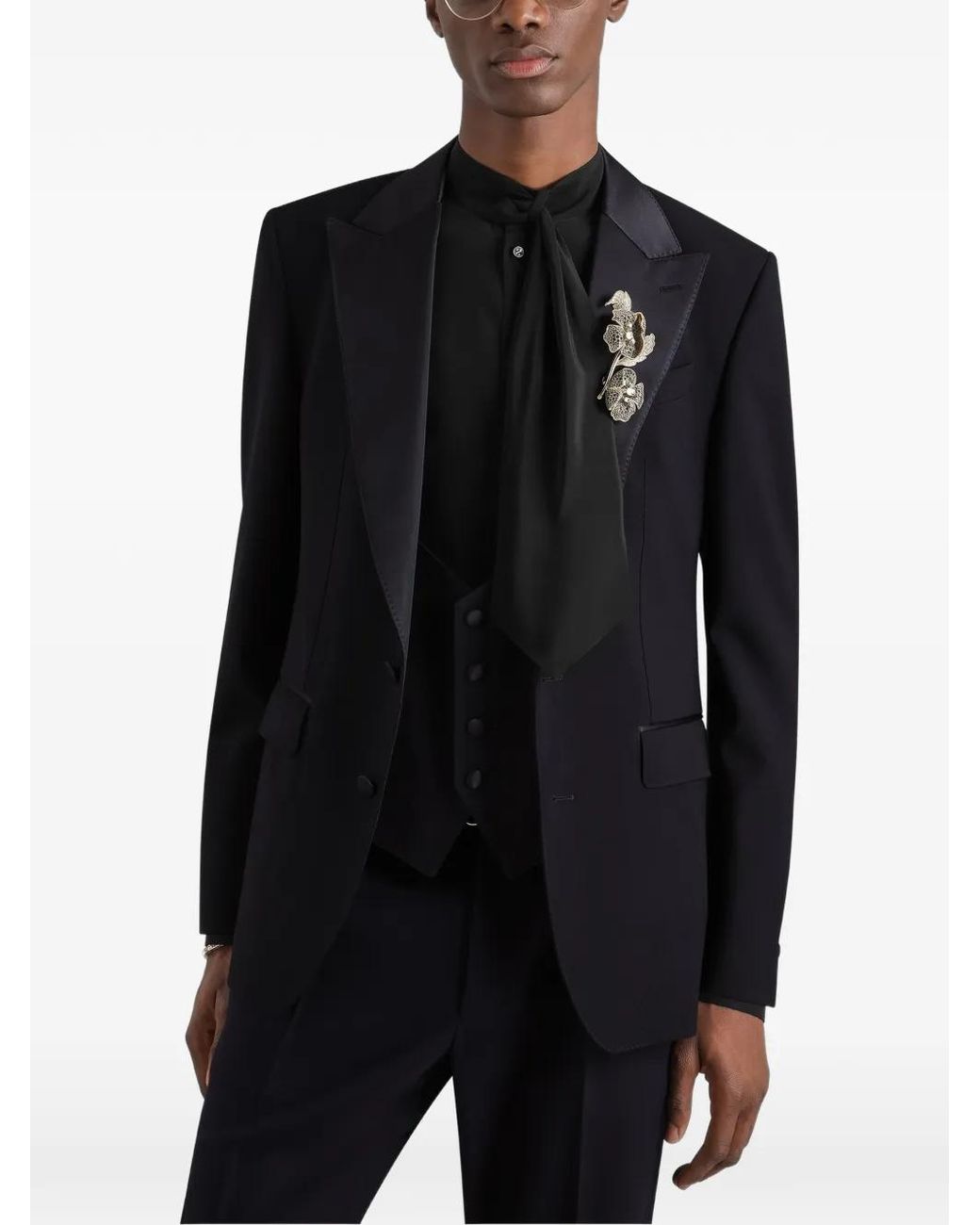 Dolce & Gabbana Blue Single-Breasted Two-Piece Wool Tuxedo Suit for men