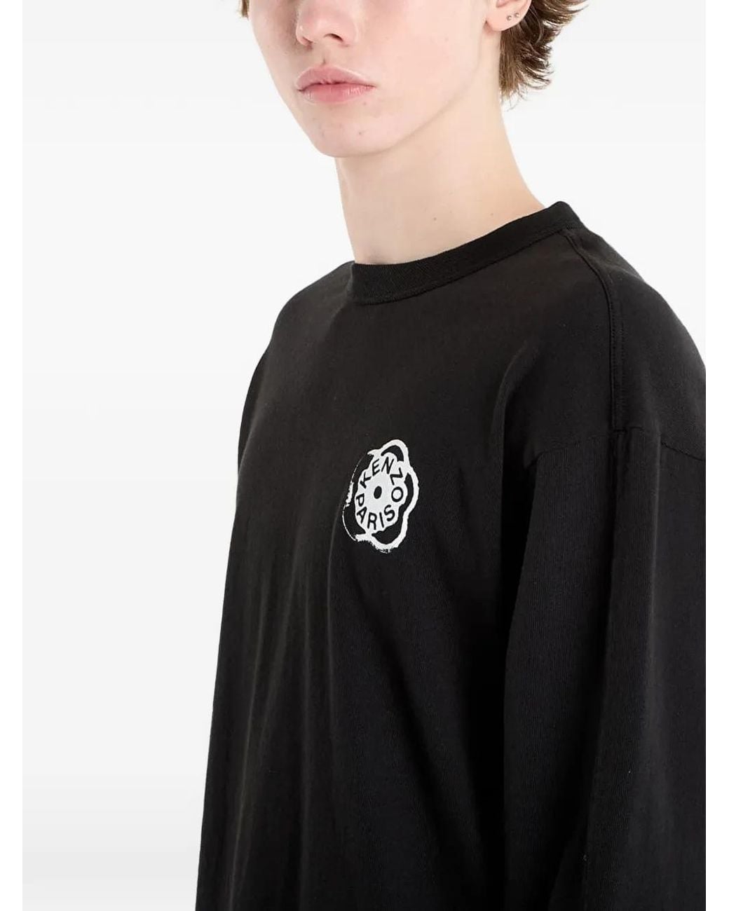 KENZO Black "Gots Boke Flower 2.0 Relax" Long Sleeves T-Shirt for men