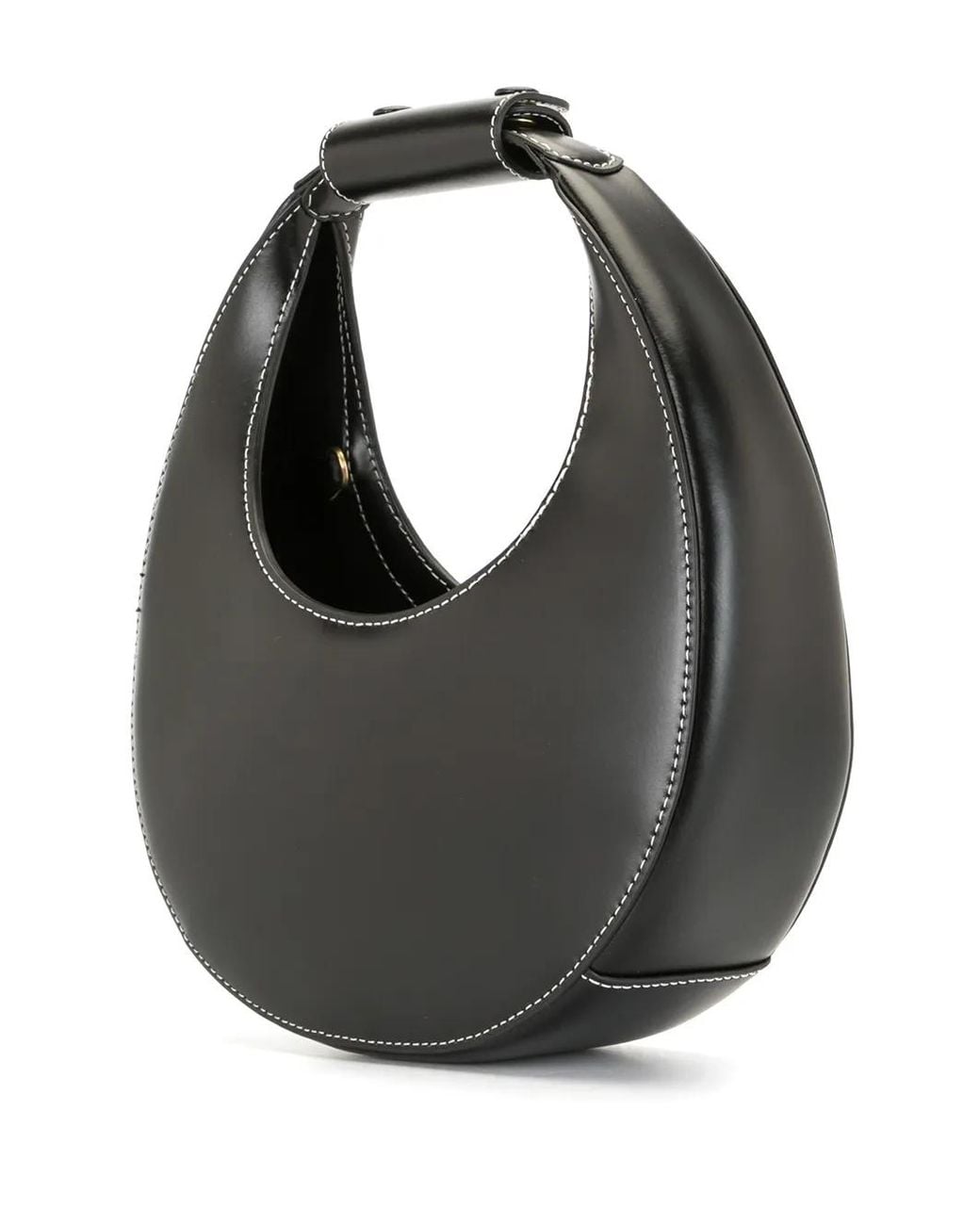 Staud Black Mini Moon Leather Shoulder Bag