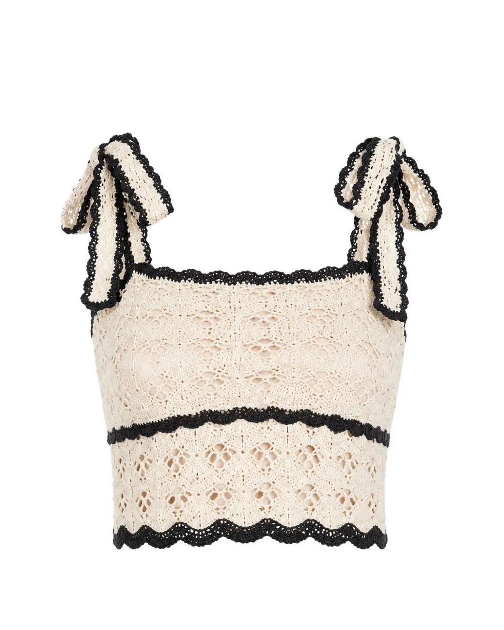 Zimmermann Natural Aster Crochet Top