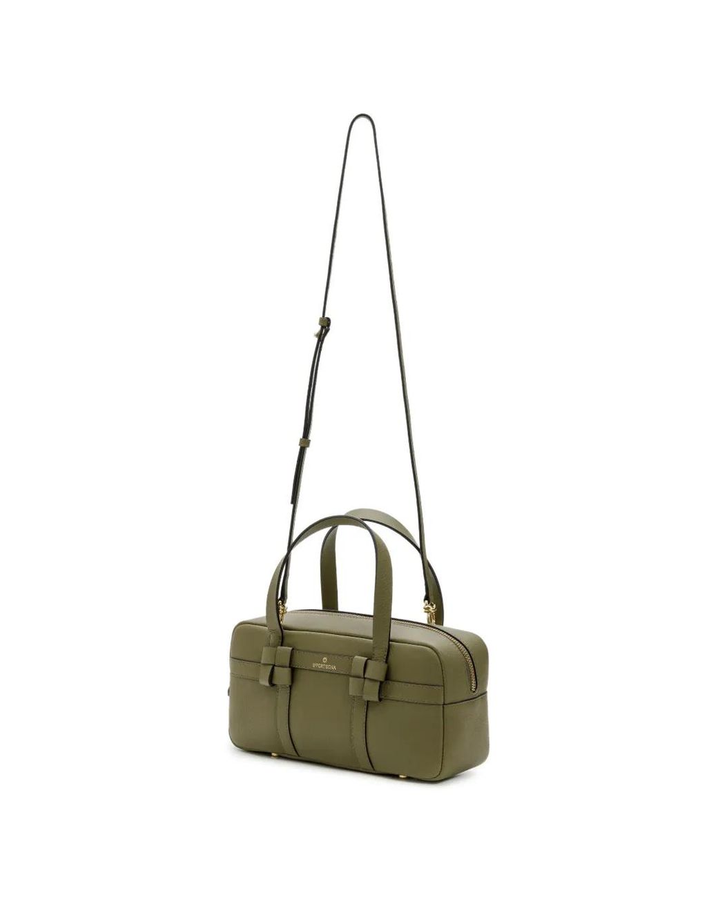 La Portegna Green Bibi Knotted Leather Tote Bag