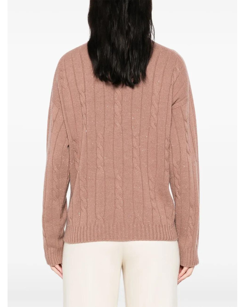 Peserico Pink Sweat En Maille À Sequins