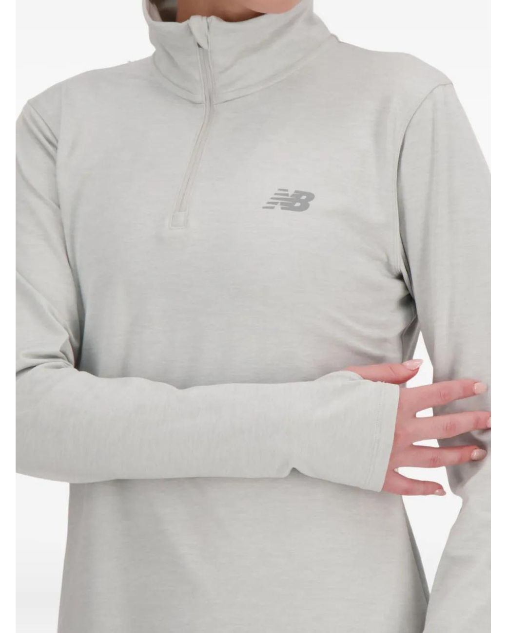 New Balance Gray Space Dye Half-Zip Sweatshirt