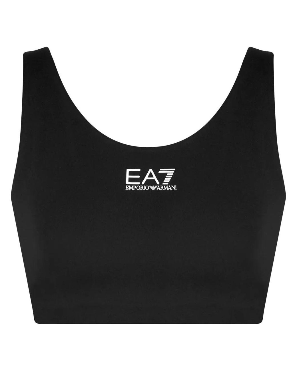 EA7 Black Logo-Print Sports Bra