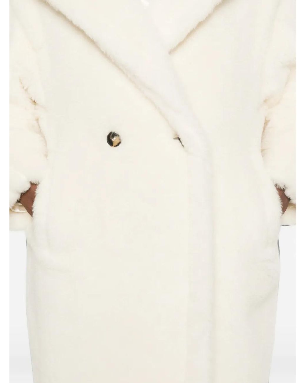 Max Mara White Tedgirl Double-Breasted Coat