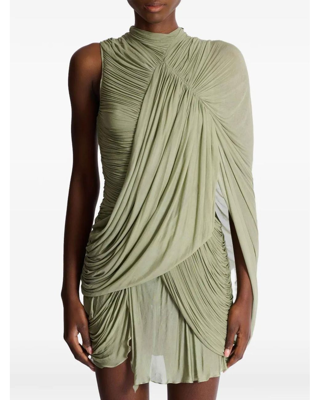 Balmain Gedrapeerde Jurk in het Green