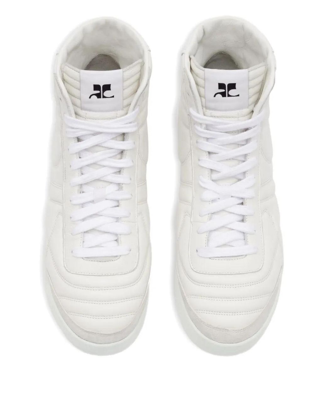 Courreges White Padded Leather Sneakers