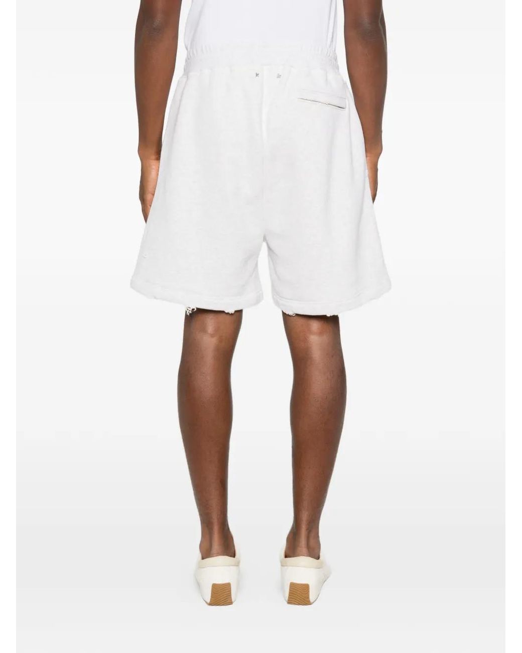 Golden Goose Deluxe Brand White Short De Sport À Bords Francs