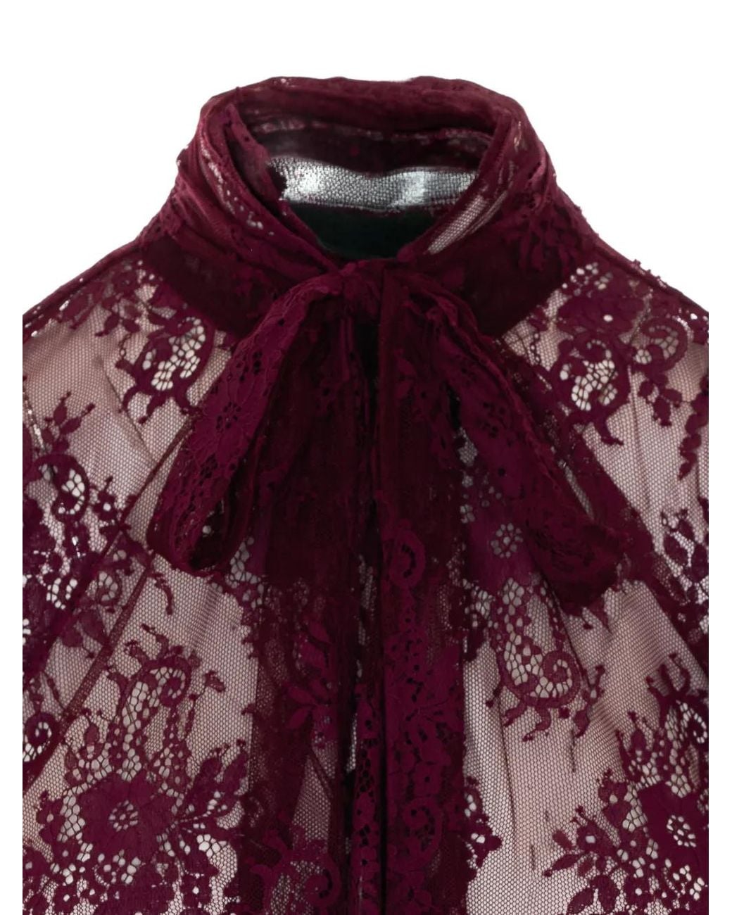Aniye By Purple Pussy-Bow Lace Shirt