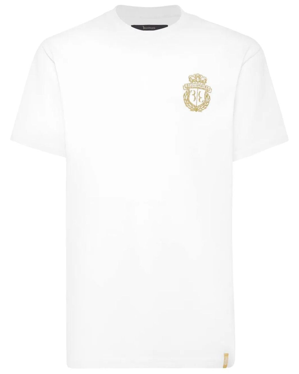 Billionaire White Embroidered Crest T-Shirt for men