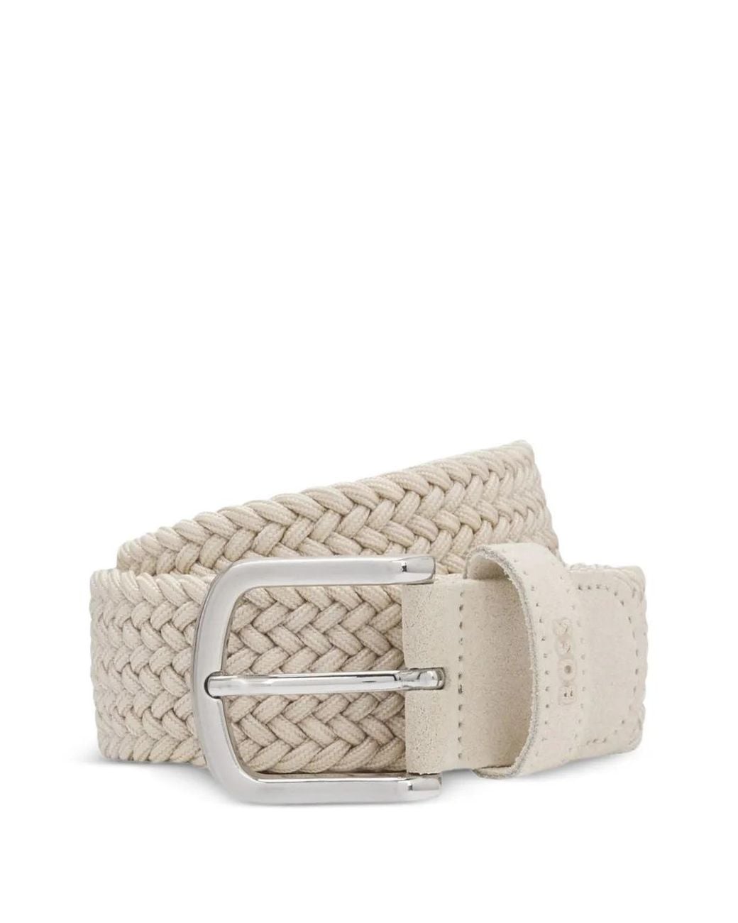 Boss White Ceinture Tressée À Boucle for men