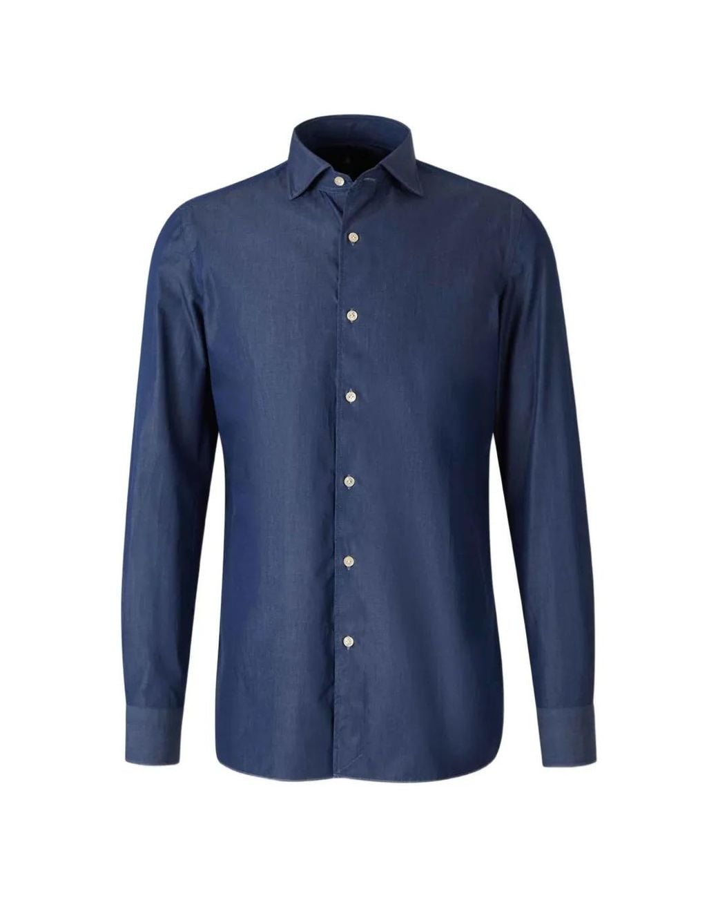 Luigi Borrelli Napoli Blue Buttoned Shirt for men