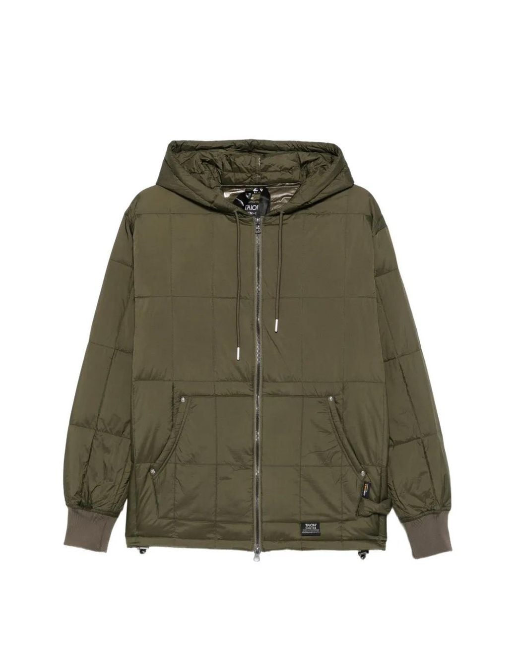 Taion Green Quilted Hooded Jacket for men