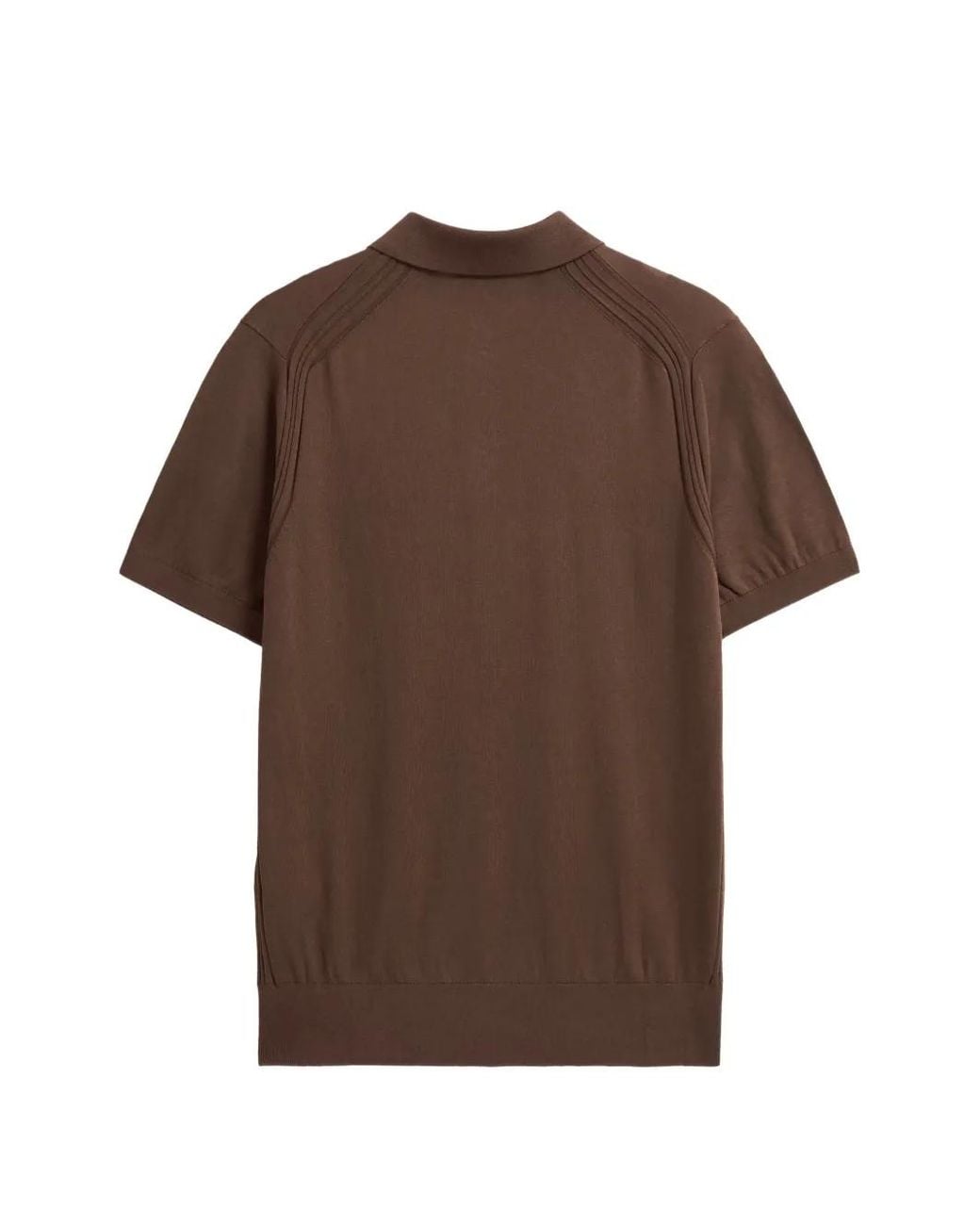Pringle of Scotland Brown Polo En Maille À Manches Courtes for men