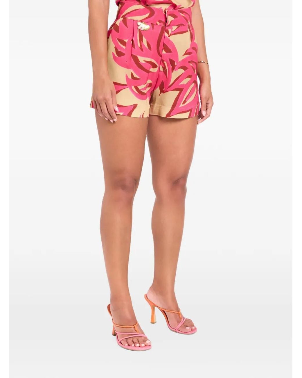 Themis Z Red Ismene Sabra Patterned Shorts