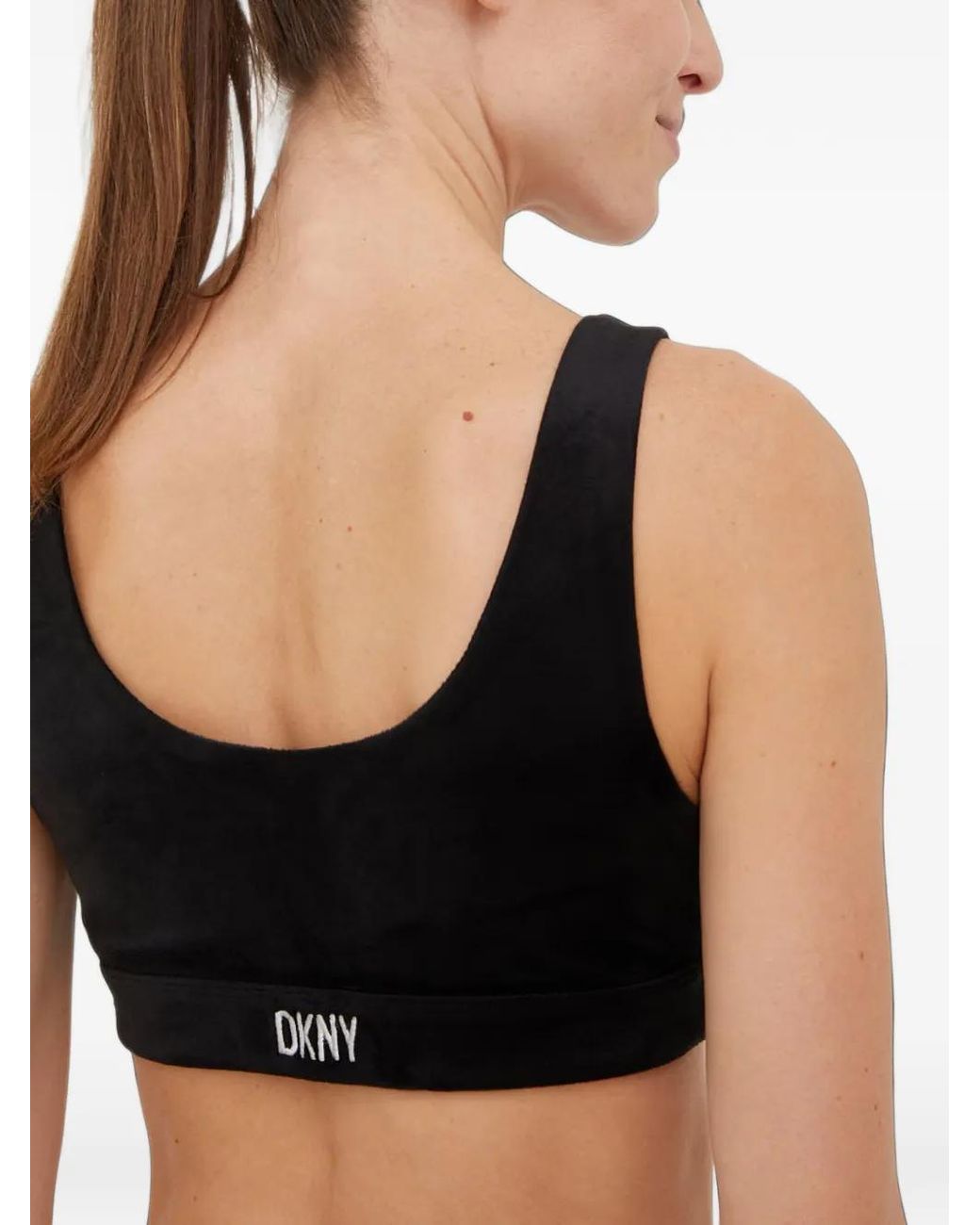 DKNY Black V-Neck Sport Bra