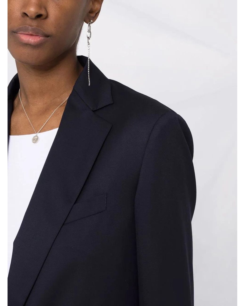 Fabiana Filippi Blue Notched-Lapel Single-Breasted Blazer